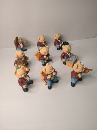 Figuras Conjunto Osos Músicos de Resina 1990