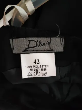 Vestido palabra de honor negro topos