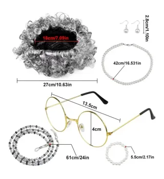 Kit travestimento Nonna con accessori