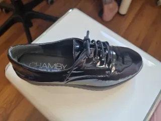 Zapatos charol negros cordones