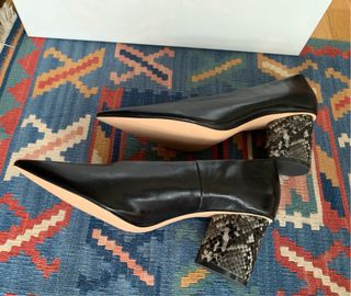 Salón Zara Piel negro Tacón Serpiente Talla 38