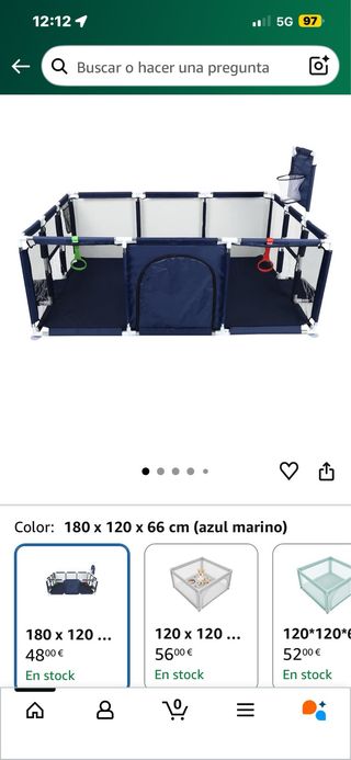 Parque bebé 180x120x66 cm azul marino NUEVO