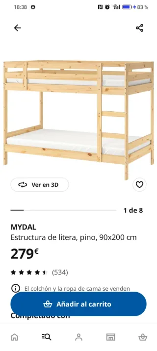 Litera MYDAL de madera