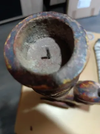 Portacandele elefante in legno con ruote