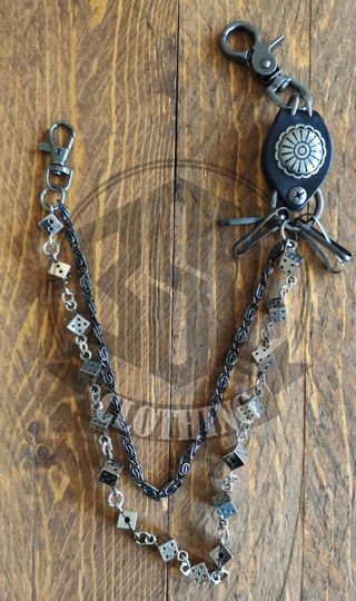 Catena portafoglio con dadi e moschettone