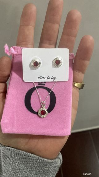 Conjunto Pandora Plata de Ley Collar y Pendientes