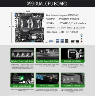 Scheda madre Jingsha X99 Dual CPU LGA 2011-3