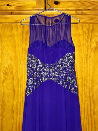Vestido morado fiesta pedrería