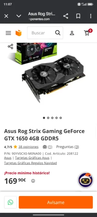 ASUS ROG Strix GTX 1650 Gaming 4GB