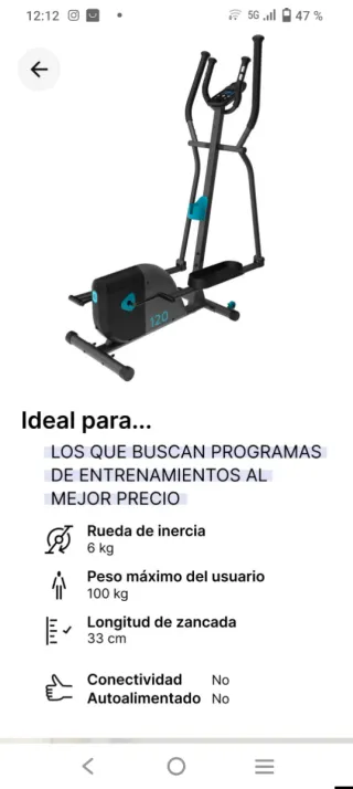 Bicicleta elíptica Domyos 120