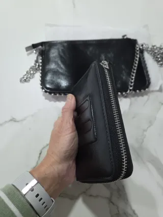 Juego bolso y monedero negro