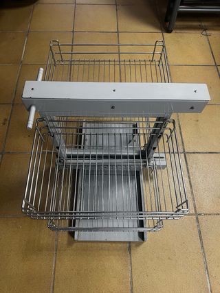 Angolo cucina estraibile in acciaio, lato destro