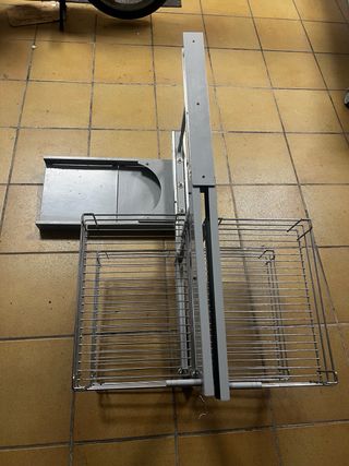 Angolo cucina estraibile in acciaio, lato destro