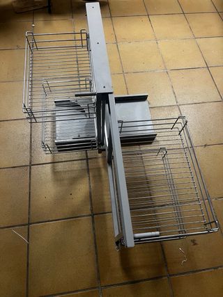 Angolo cucina estraibile in acciaio, lato destro