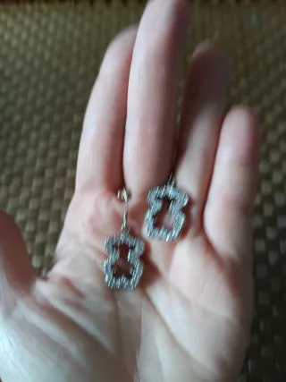 Conjunto Oso Plata Anillo y Pendientes