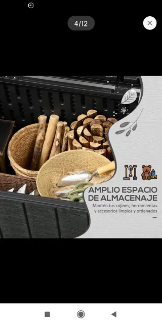 Baúl Plástico Exterior 366L Negro