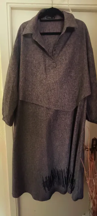 Vestido largo gris talla XXXL