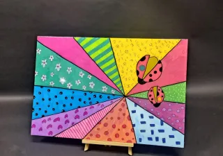 Quadri acrilici e resina multicolore