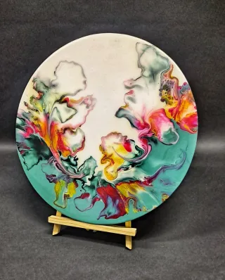 Quadri acrilici e resina multicolore