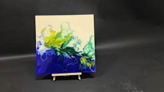 Quadri acrilici e resina multicolore