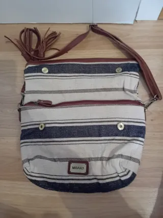 Bolso Misako rayas beige y azul