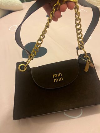 Borsa marrone in camoscio, nessuna marca