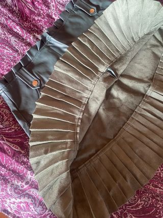 Falda Zara Piel Sintética Verde Talla 42