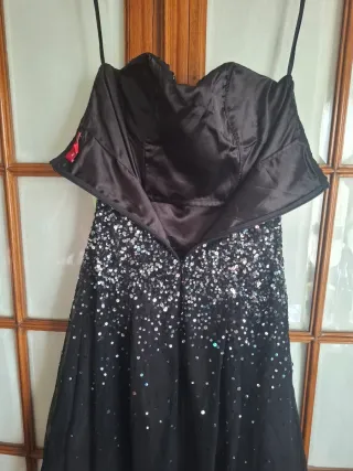 Vestido palabra de honor, azul noche, Dehry, T. S