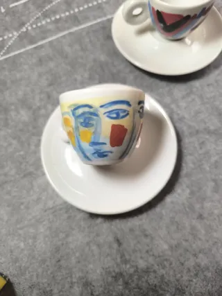 Set di 6 tazze da caffè in porcellana multicolore