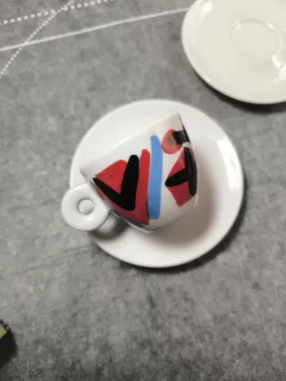 Set di 6 tazze da caffè in porcellana multicolore