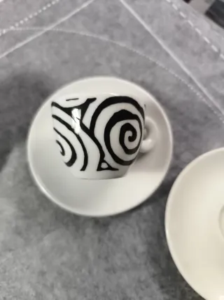 Set di 6 tazze da caffè in porcellana multicolore