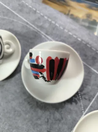 Set di 6 tazze da caffè in porcellana multicolore