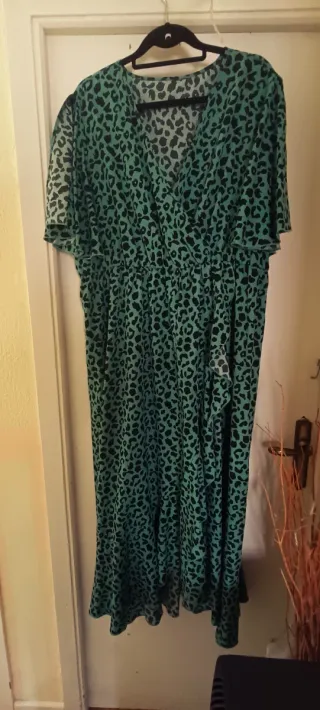 Vestido largo estampado leopardo talla XXXL