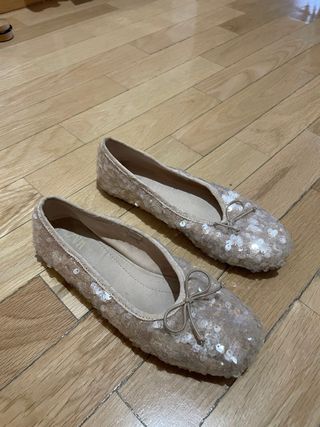 Manoletinas Zara Lentejuelas Talla 37