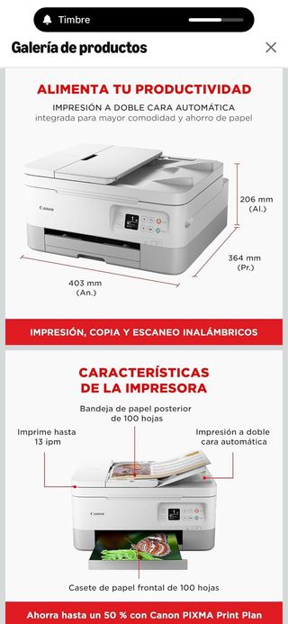 Canon Pixma TS7451i Stampante Multifunzione 3 in 1