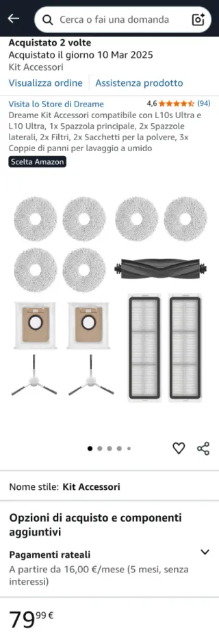 Kit Accessori Originali Dreame Robot Lavapavimenti