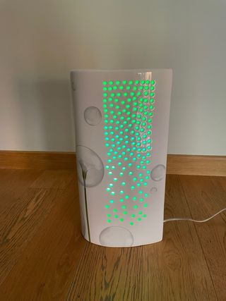 Lampada ceramica decorata, luce in vari colori