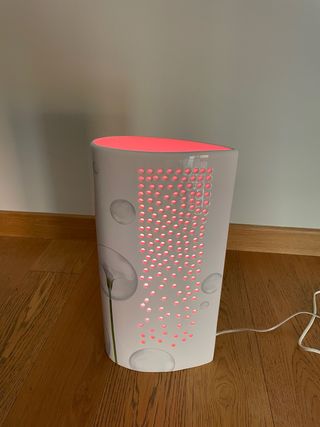 Lampada ceramica decorata, luce in vari colori