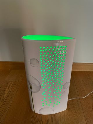 Lampada ceramica decorata, luce in vari colori