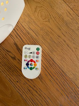 Lampada ceramica decorata, luce in vari colori