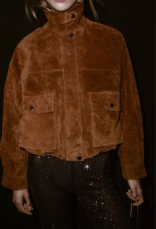 Chaqueta Zara Piel Marrón