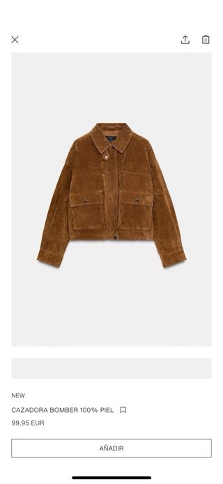 Chaqueta Zara Piel Marrón