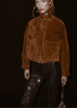 Chaqueta Zara Piel Marrón