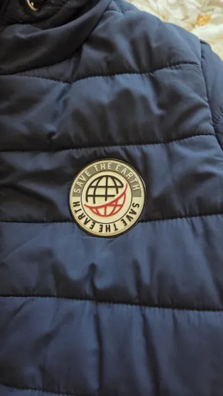 Piumino bambino blu con cappuccio