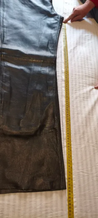Pantalón de mujer de cuero auténtico talla 48