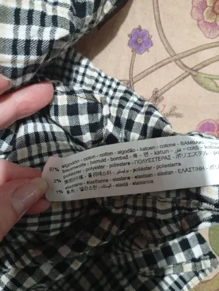 Blusón Zara Cuadros Blanco y Negro