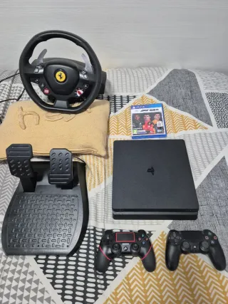 Pacchetto PS4 Slim Nero + Volante F1 + Gioco F1