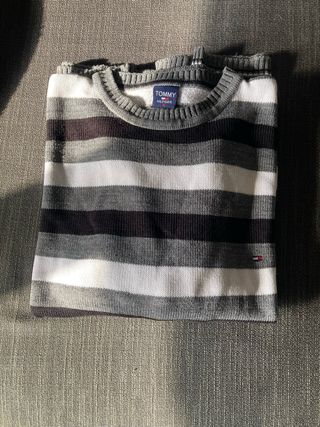 Jersey Tommy Hilfiger Rayas Gris/Blanco/Negro
