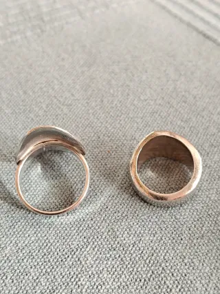 Anillos plata, ondas