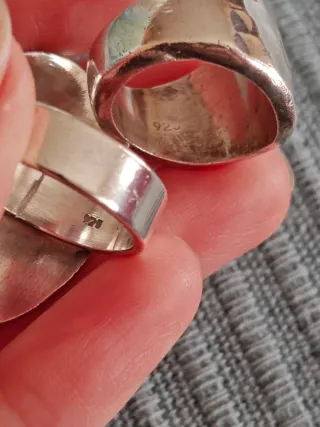 Anillos plata, ondas